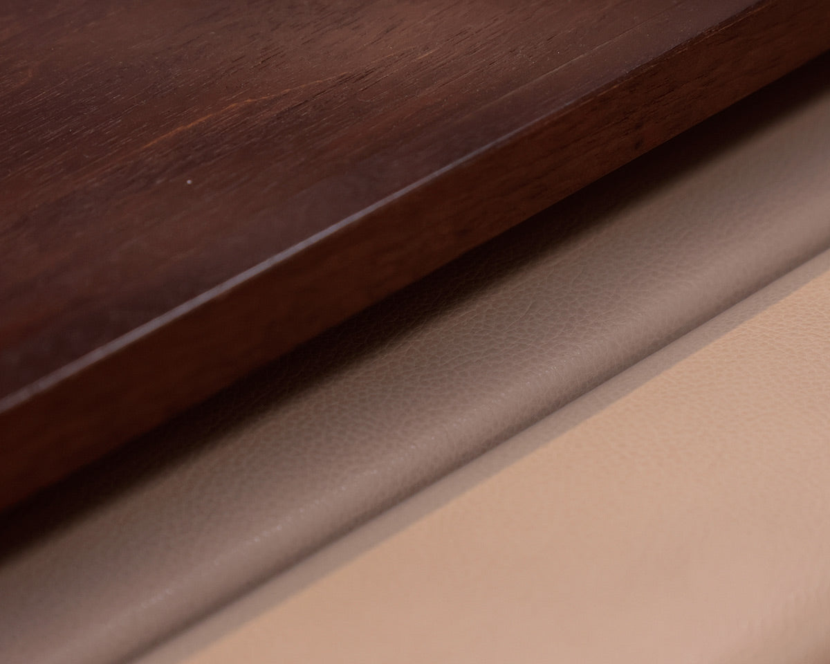 "Granada Flat" Leather Channeled Cocktail Table