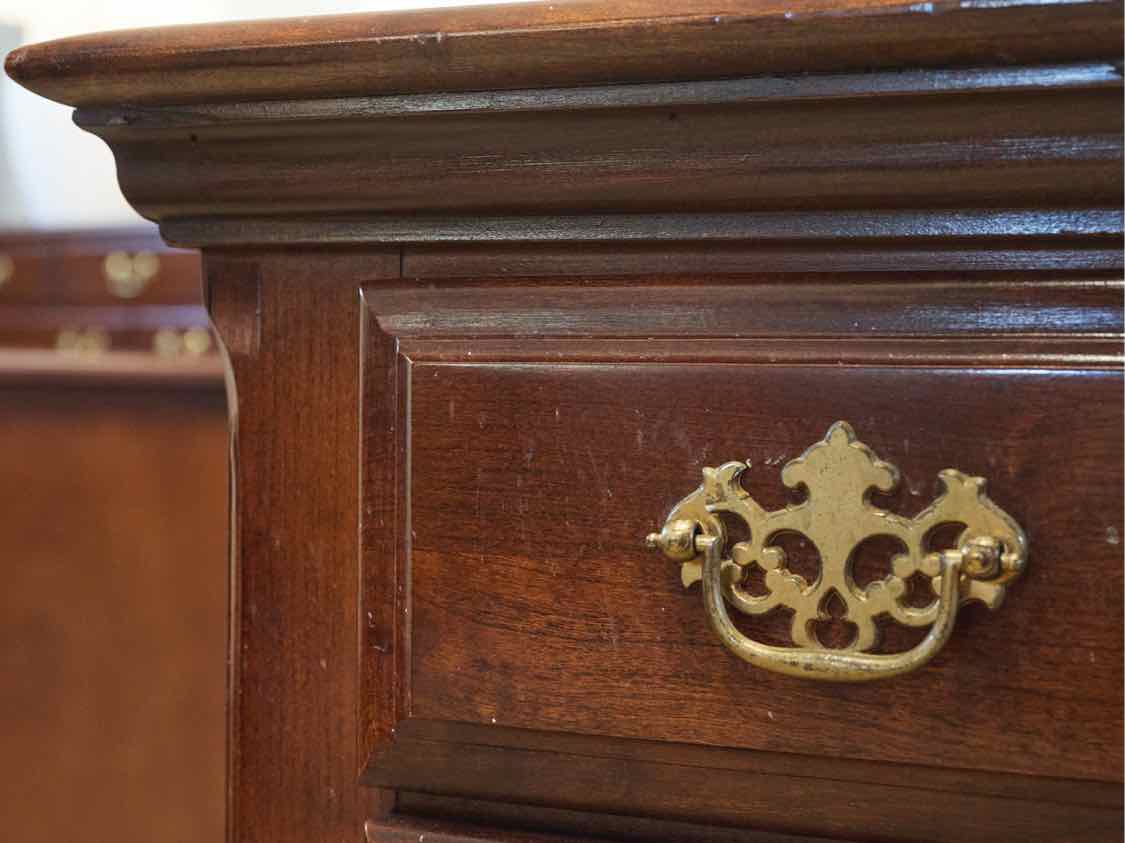 Broyhill 3 Drawer Cherry  Nightstand with gold pulls