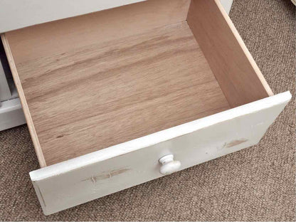 Distressed White Finish Pine 7 Drawer & 1 Door Dresser