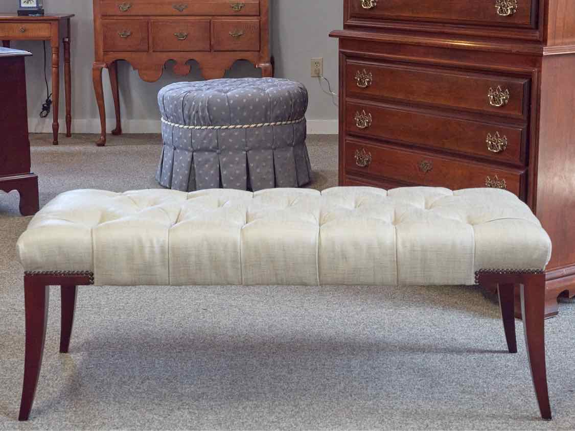 Baker Tufted Bench in Beige
