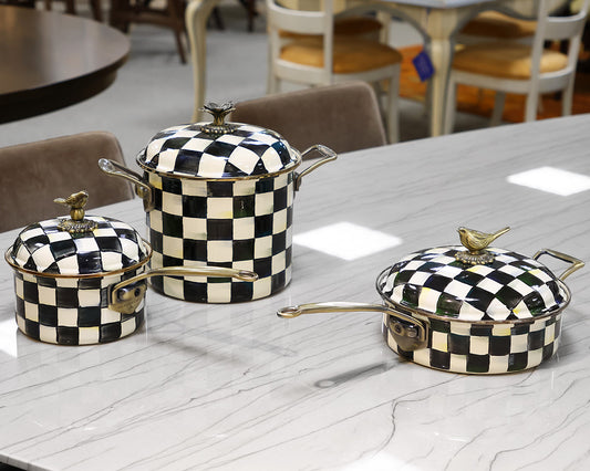 MacKenzie-Childs Courtly Check Pan Set of 3