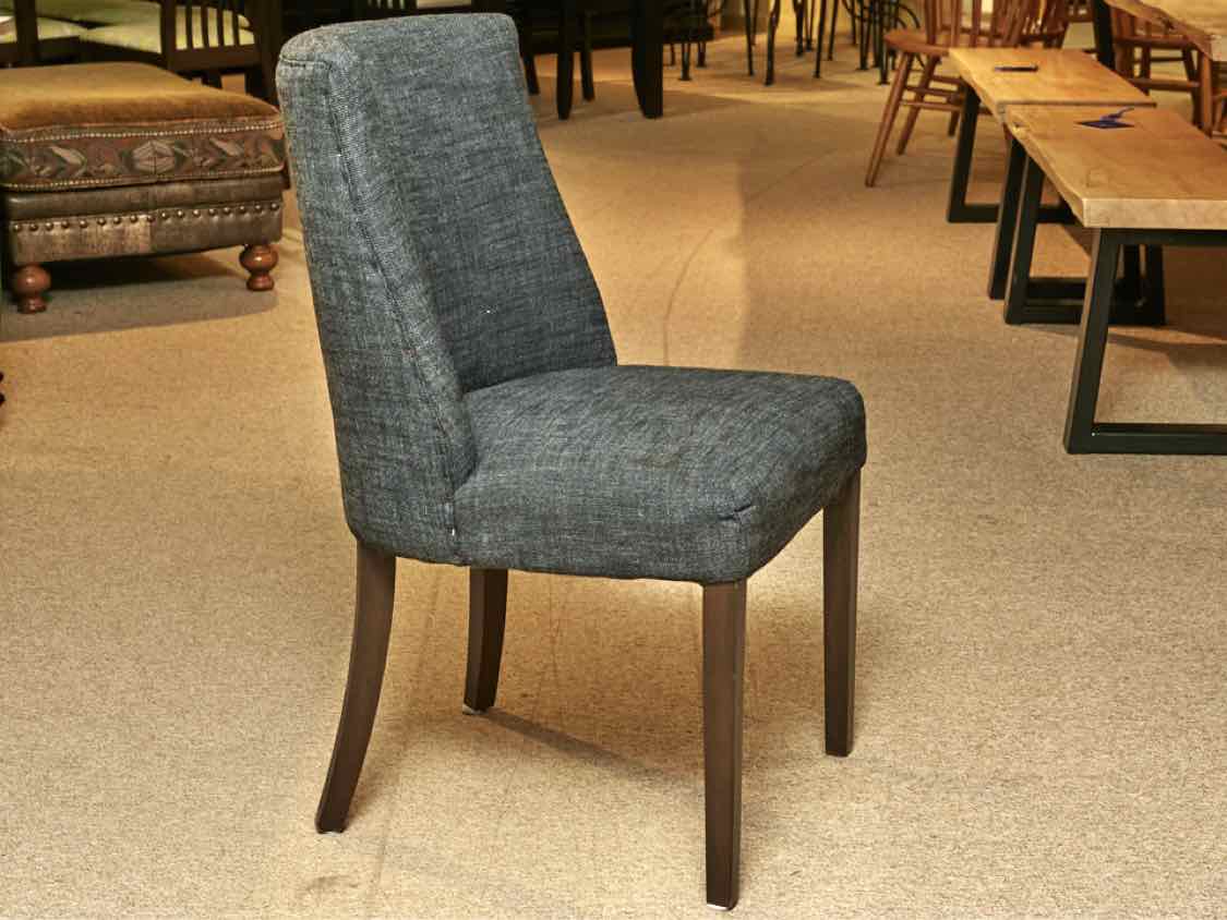 Set of 6 RH Graphite Grey Upholstered Side Dining Chairs