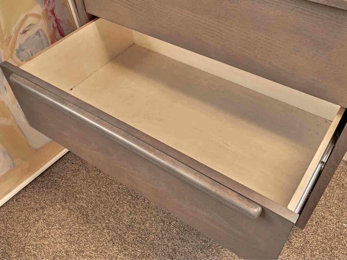 Crate & Barrel Tate 32" 5-Drawer Tall Dresser in Light Stone Finish