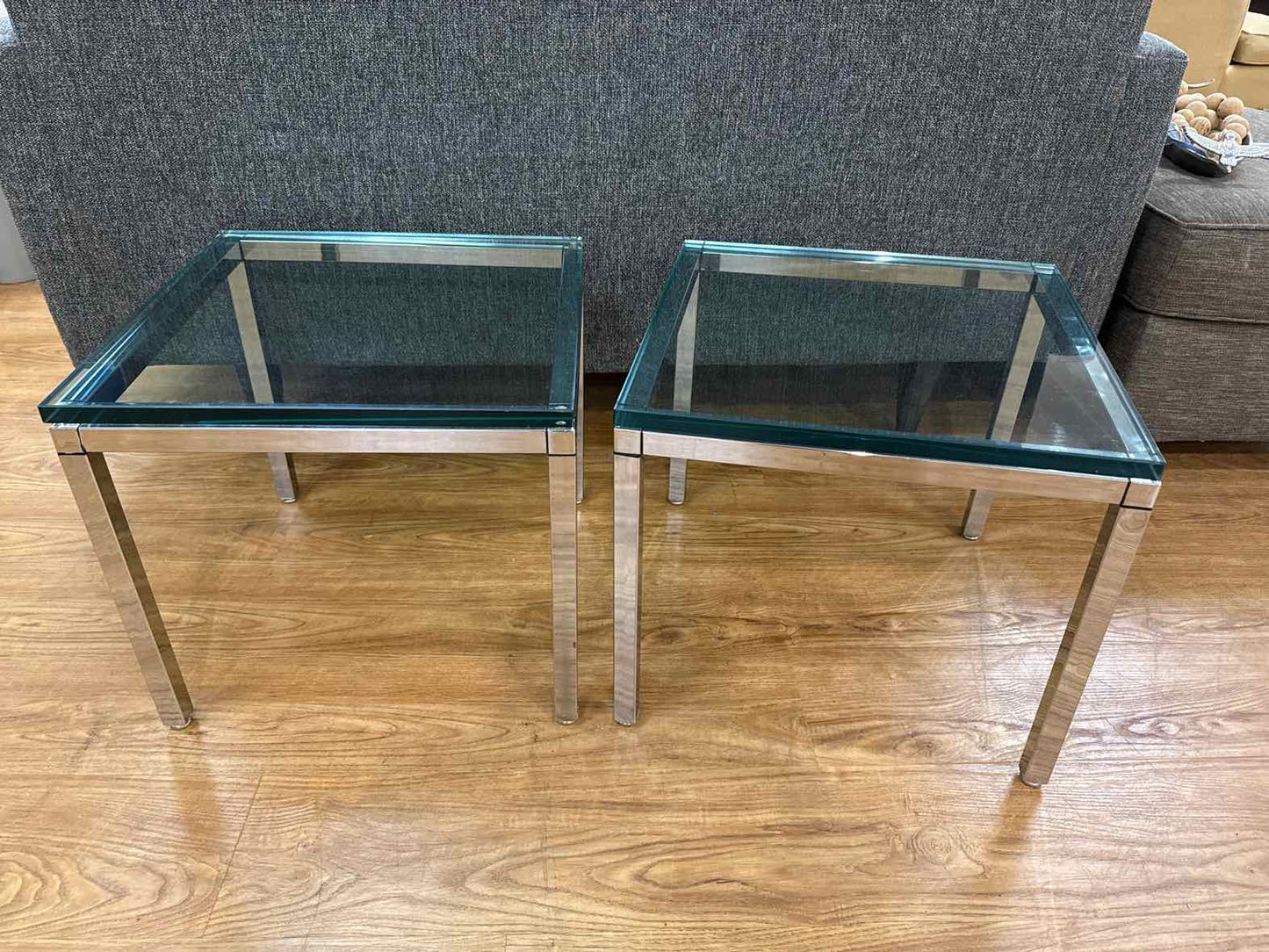 Pair of Chrome Side Tables
