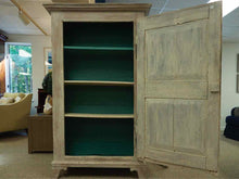 Pickled Oak 1 Door Armoire with Shelves