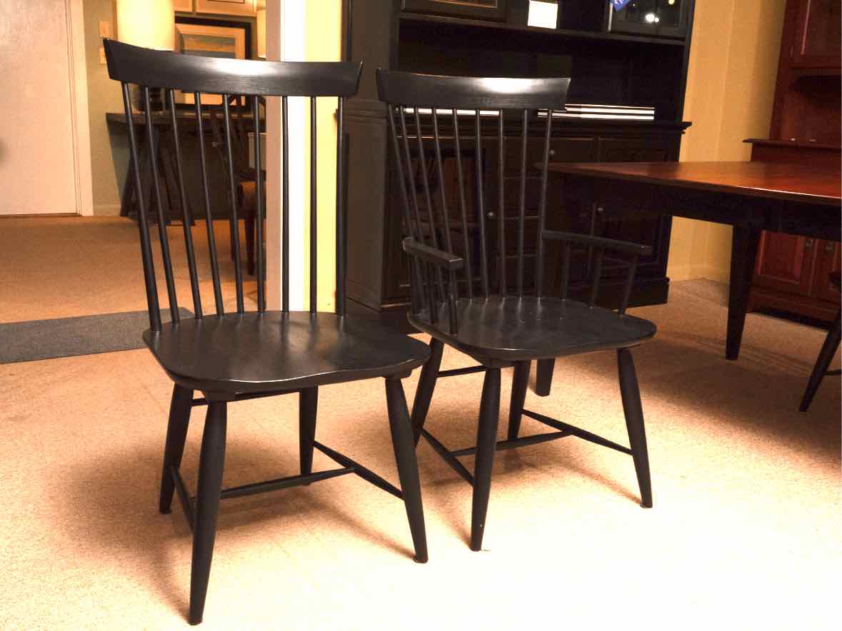 Canadel Birch Top & Black Finish Table & 4 Black Shaker Style Chair Set