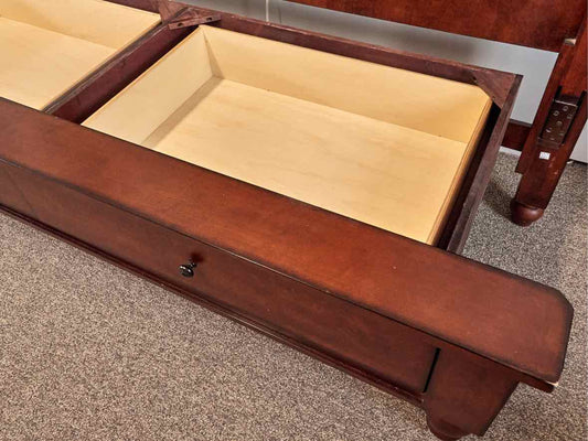 Aspenhome King Platform Storage Bed in Brown Cherry Finish