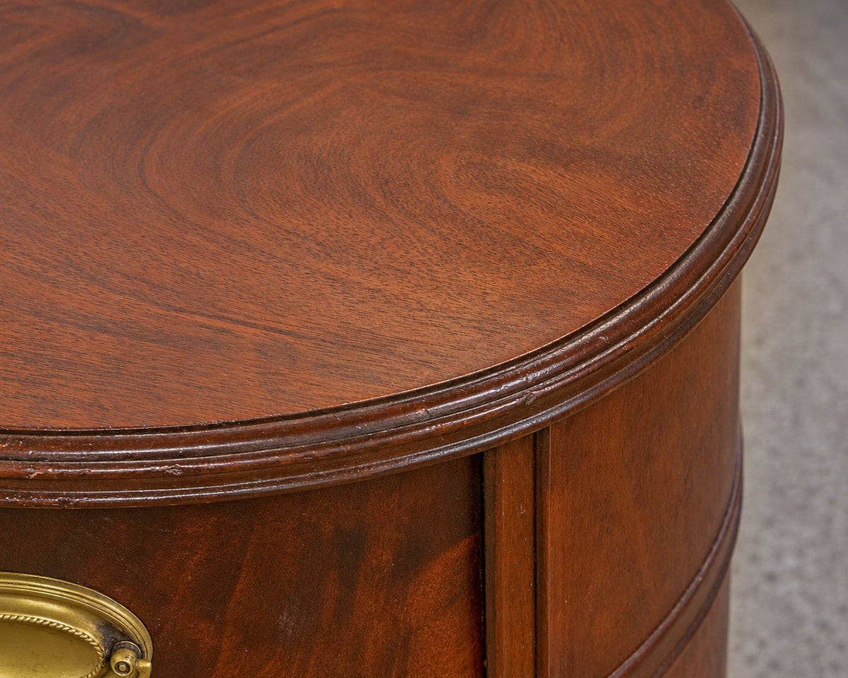 Crotch Mahogany 9 Drawer Kidney Shape Desk