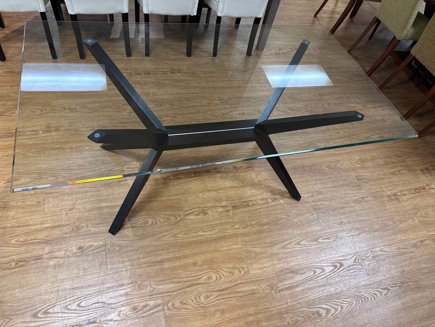 Contemporary Glass Top Dining Table