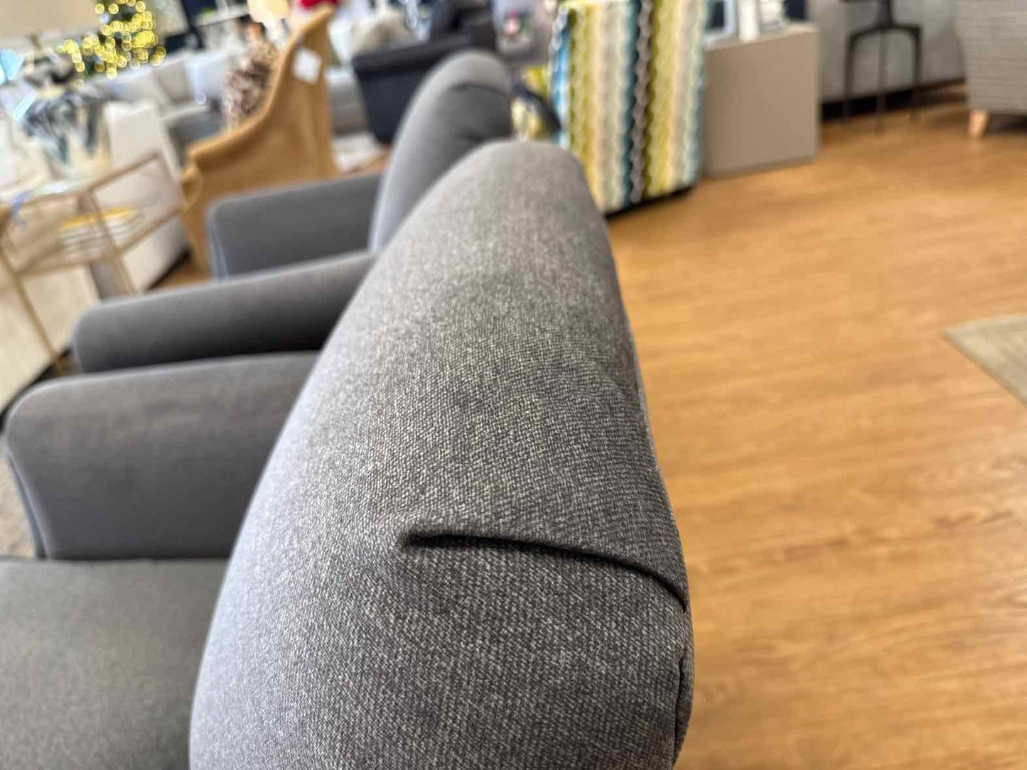 Flexsteel Pair of Charcoal Swivel Chairs w/ Ottoman