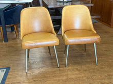Pair of West Elm Leather Dining Chairs