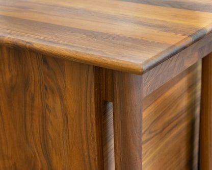 Crate & Barrel 'Kendal' Walnut 2 Drawer & 1 Door Credenza