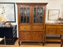Antique Biedermeier 2-Piece Inlaid Cabinet