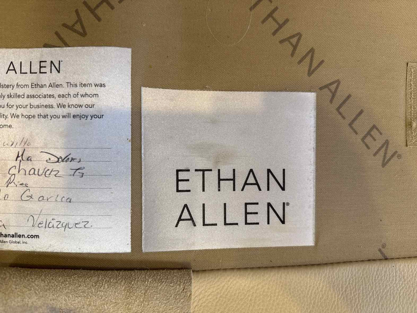 Ethan Allen 'Conor' Leather Loveseat