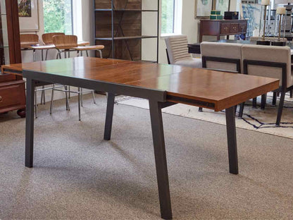 CB2 Metal & Cherry Dining Table W/ Leaf