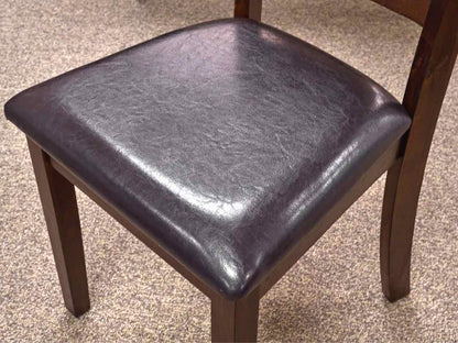 Dark Stain Dining Table W/ Pair of Slatback Chairs