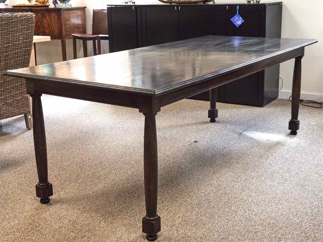 Kravet Maple Plank Top Dining Table with Black Wash Finish