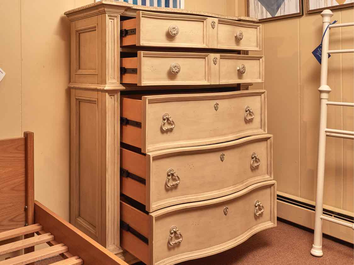 Magnussen  Home Antiqued Beige Finish 5 Drawer Chest