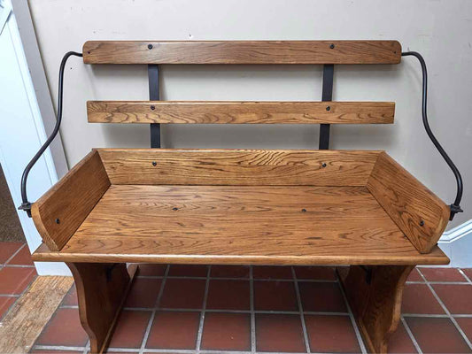 Oak Sleigh Bench