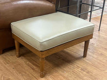 Taupe Leather Ottoman