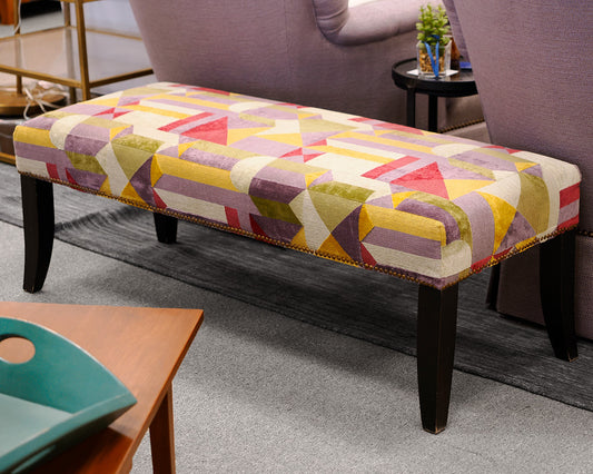 Geometric Upholstered Bench