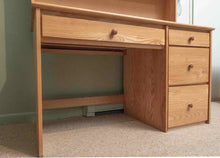 Oak 4 Drawer Desk & Hutch Top
