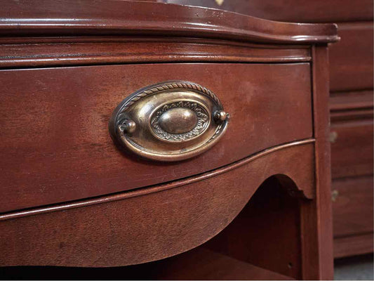 Pair of Morganton Mahogany Serpentine Nightstands
