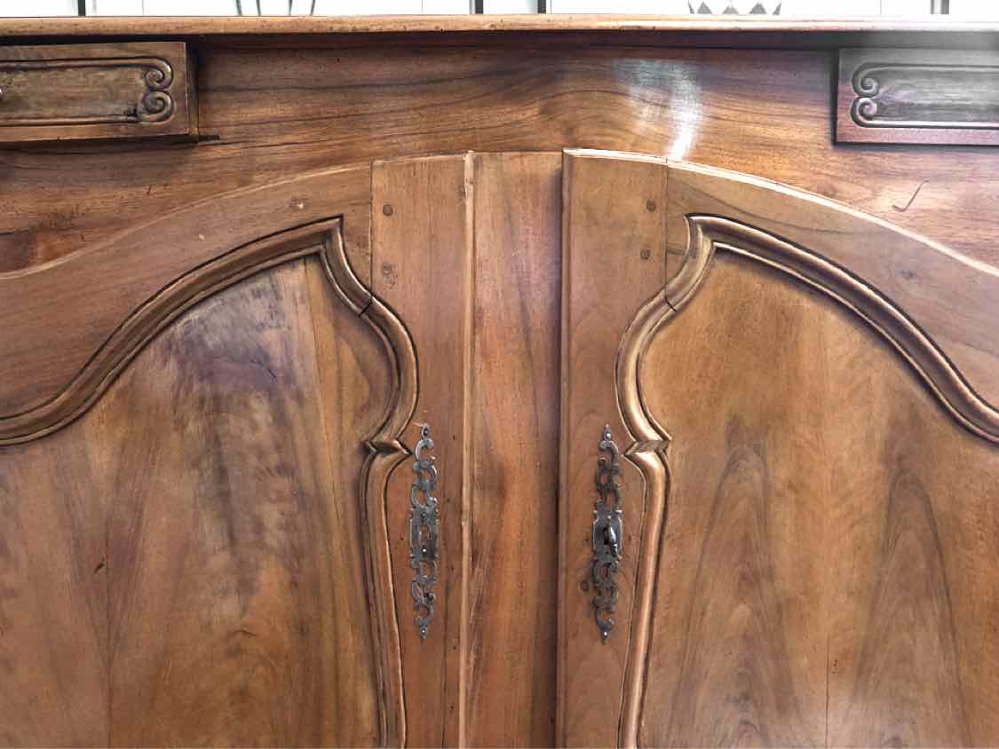 Antique Elm 2 Door Sideboard with 2 Small Drawers from France