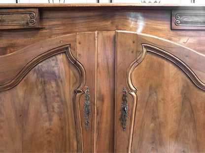 Antique Elm 2 Door Sideboard with 2 Small Drawers from France