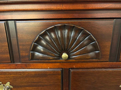 Solid Mahogany Chippendale Chest-on-Chest  With Brass Hardware