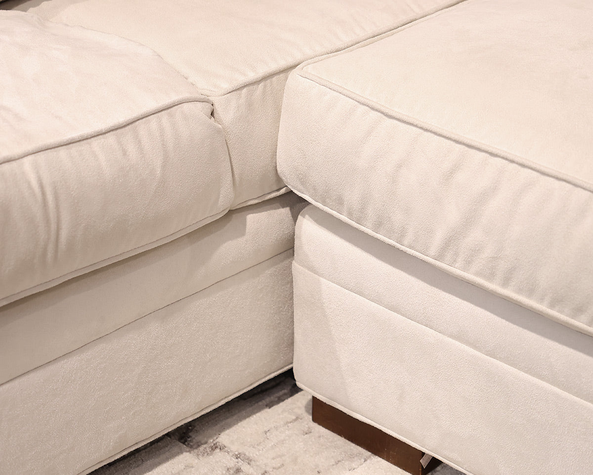 Mitchell Gold + Bob Williams Gabriel 2-Pc Sectional in Off-White Microfiber