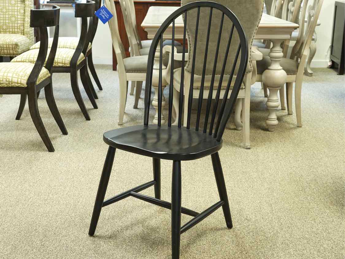 Set of 8 Ethan Allen American Impressions Windsor Dining Chairs in Black