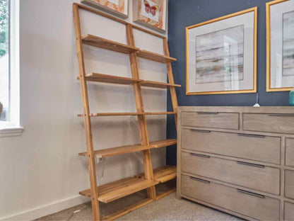 Pair of Boston Interiors Pine Leaning Bookcases
