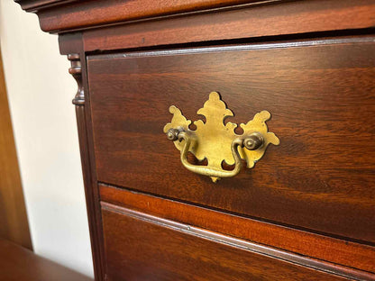 Solid Mahogany Chippendale Chest-on-Chest  With Brass Hardware
