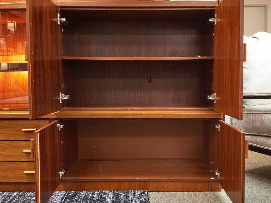 Rosewood  Display Cabinet/Wall Unit with Lighted Interior  Made in Germany
