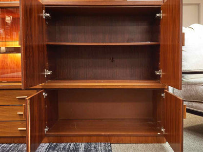 Rosewood  Display Cabinet/Wall Unit with Lighted Interior  Made in Germany