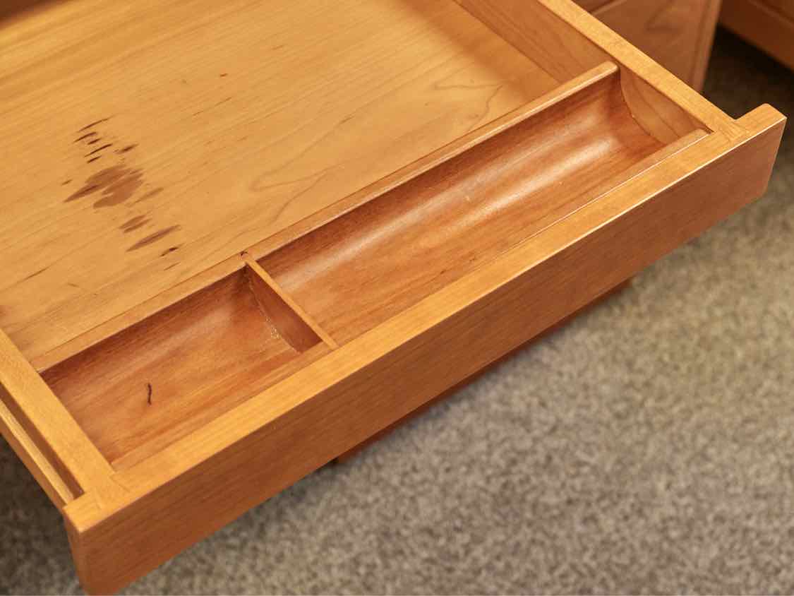 Charles Webb Custom Mid-Century Modern Desk in Cherry with Low Hutch
