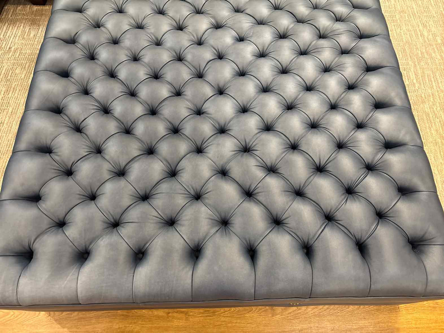 Taylor King Square Leather Ottoman