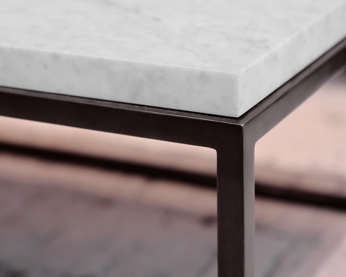 Restoration Hardware Marble Top Cocktail Table