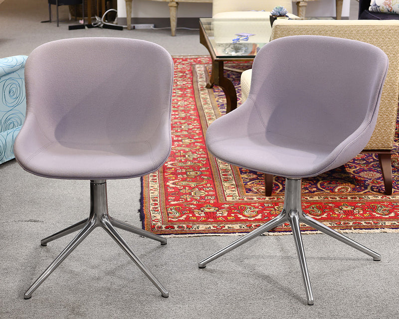 Pair of Normann Copenhagen Contemporary Swivel Chairs in Grey Wool