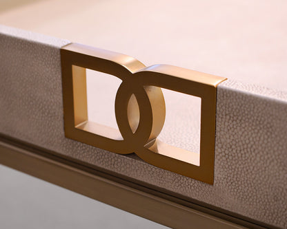 Bernhardt Salon Shagreen Wrapped Tray Accent Table