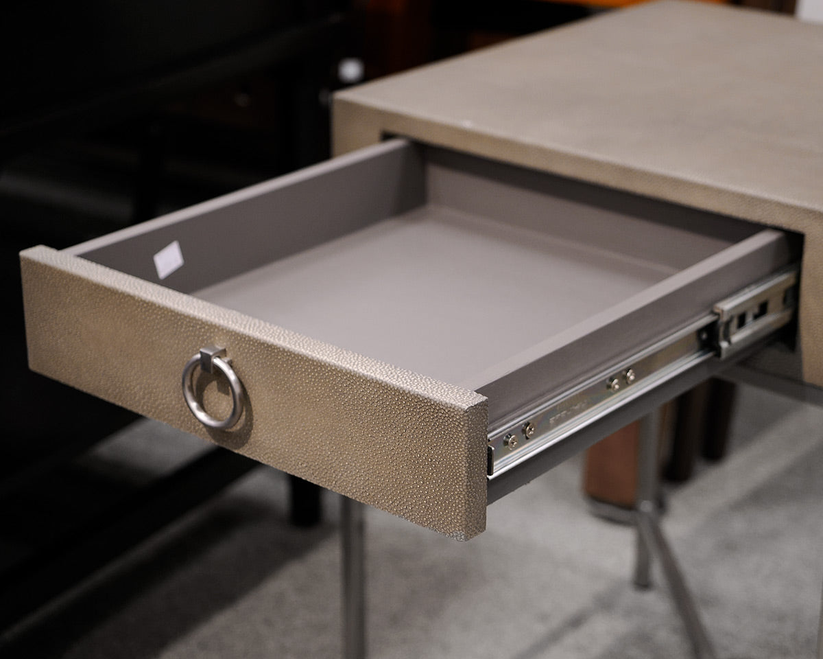 Pair of Restoration Hardware 'Graydon' Shagreen Nightstands