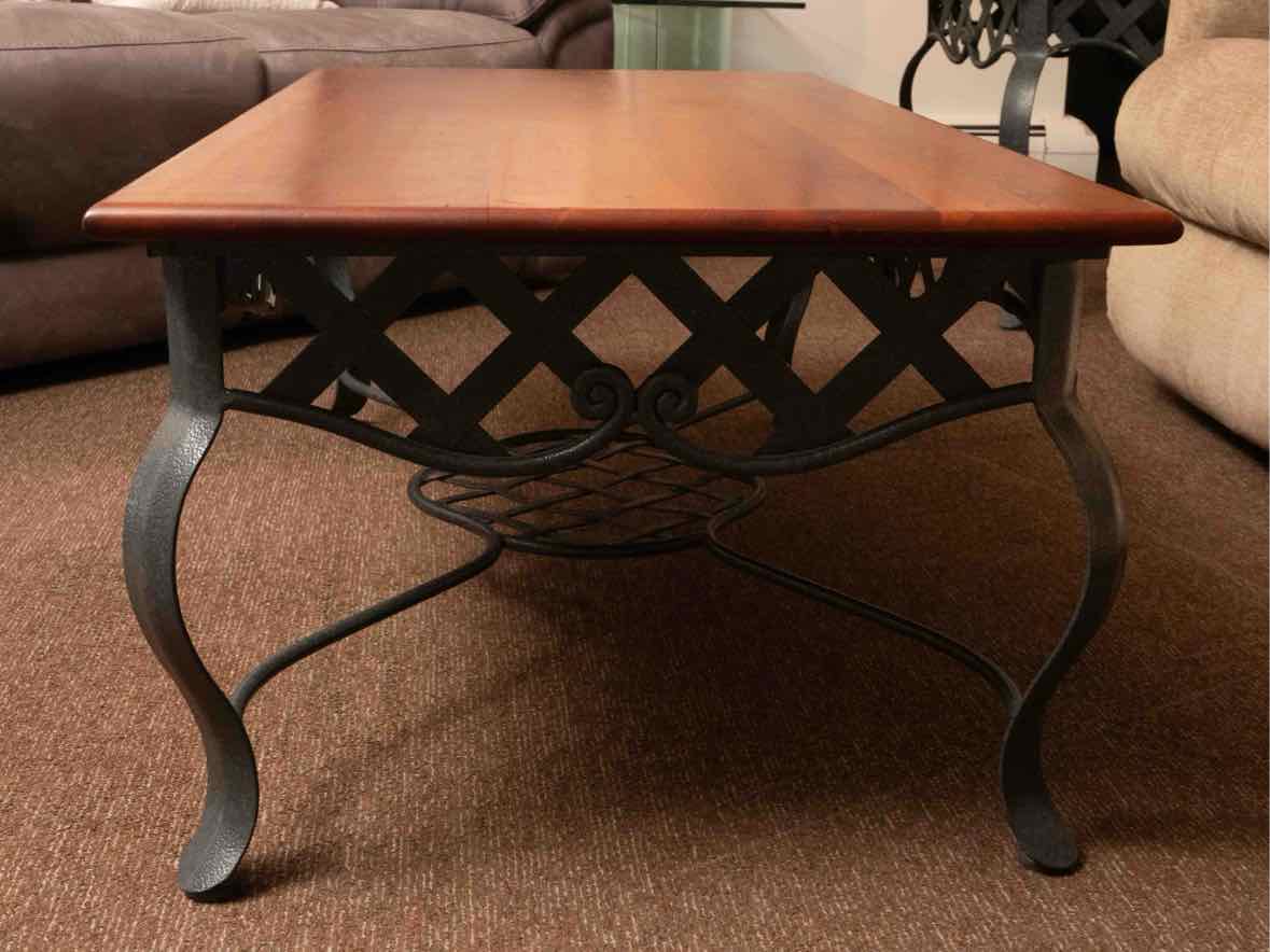 West Barnstable Maple Top Iron Base Cocktail Table