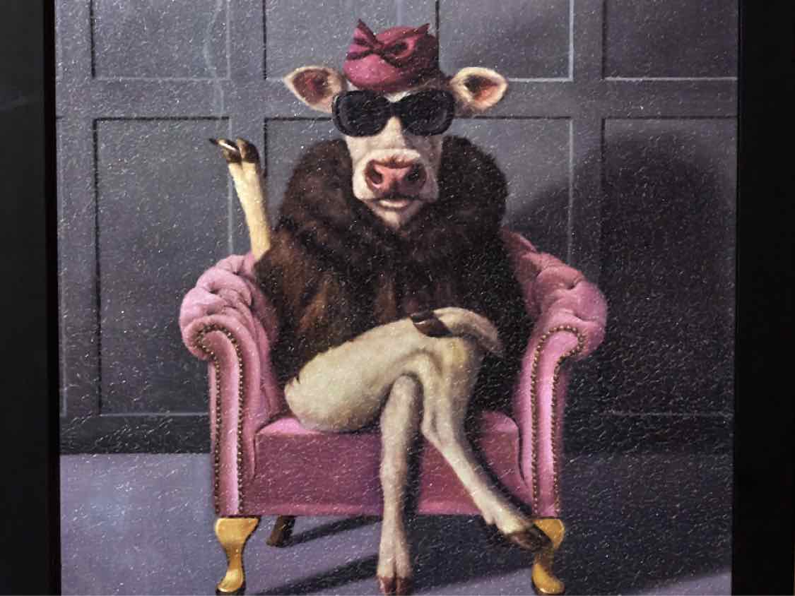 'Udder In Law'  Textured Print In Black Frame