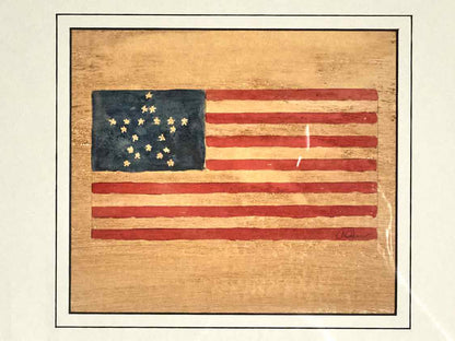 'American Flags VI'Art Print In Matt Black & Silver Accent Frame