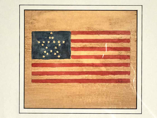 'American Flags VI'Art Print In Matt Black & Silver Accent Frame