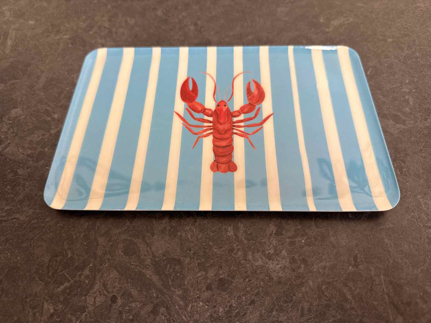 Hand-Painted Trinket Tray w/ Lobster Motif