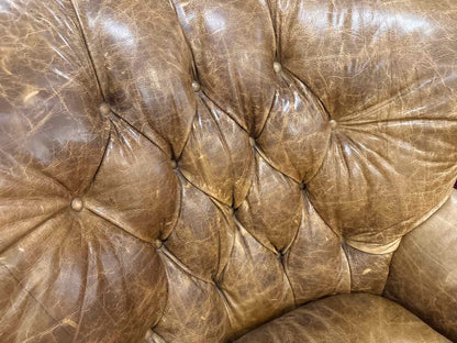 Ralph Lauren 'Writer's' Leather Arm Chair & Ottoman