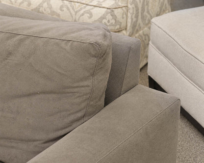 Room & Board Plush Microfiber Track Arm Sectional In Soft Grey