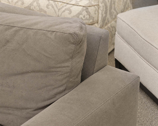 Room & Board Plush Microfiber Track Arm Sectional In Soft Grey